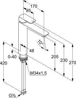 Смеситель для раковины-чаши Kludi Ameo хром 412960575
